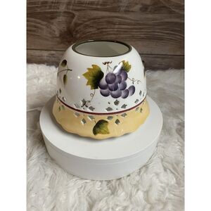 Home Interiors Sonoma Villa Fruit - Pear Apple Grapes Jar Candle Shade